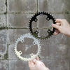 ROLLCii 1X Chainring 38T, BCD104 4-Bolt, 7075-T6 Aluminum, Polish Silver