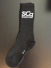 SCg Premium Socks Black w. White Logo size 10-12