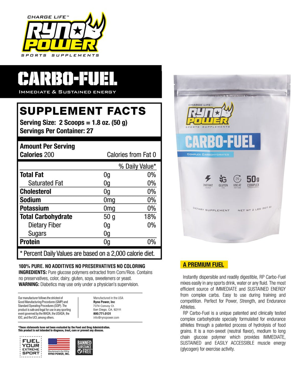 Ryno Power Carbo Fuel Stimulant-Free Drink 900 g– Rider 18