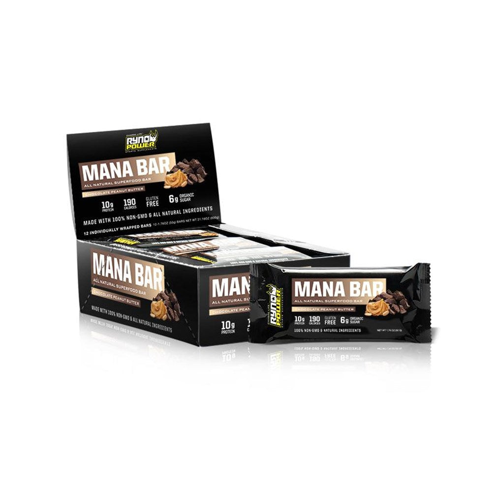 Ryno Power Mana Protein Bar Choc & Peanut 12pk– Rider 18