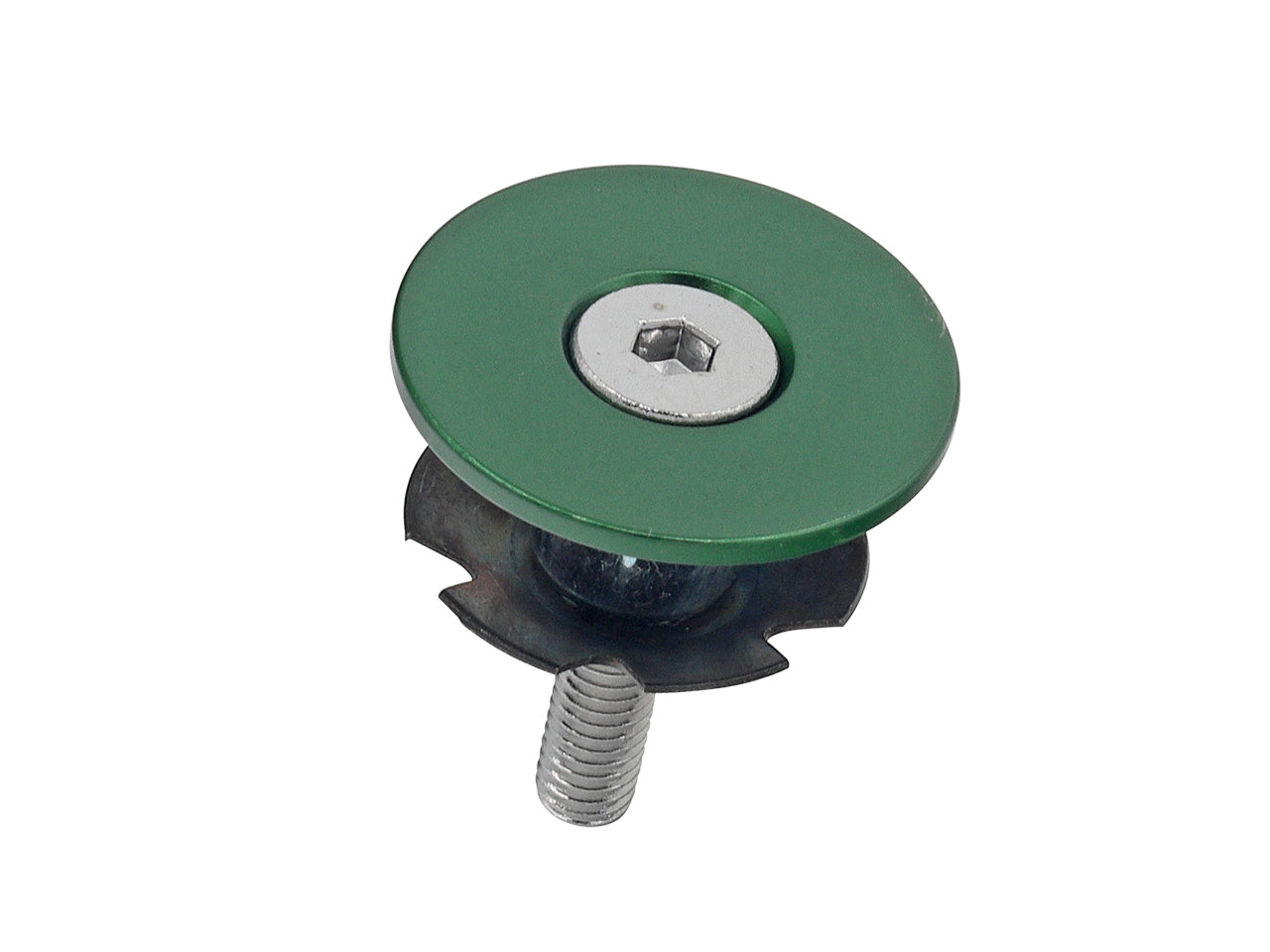Bicycle steering top cap Anodized green