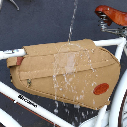 Canvas bike frame bag Tourbon brown